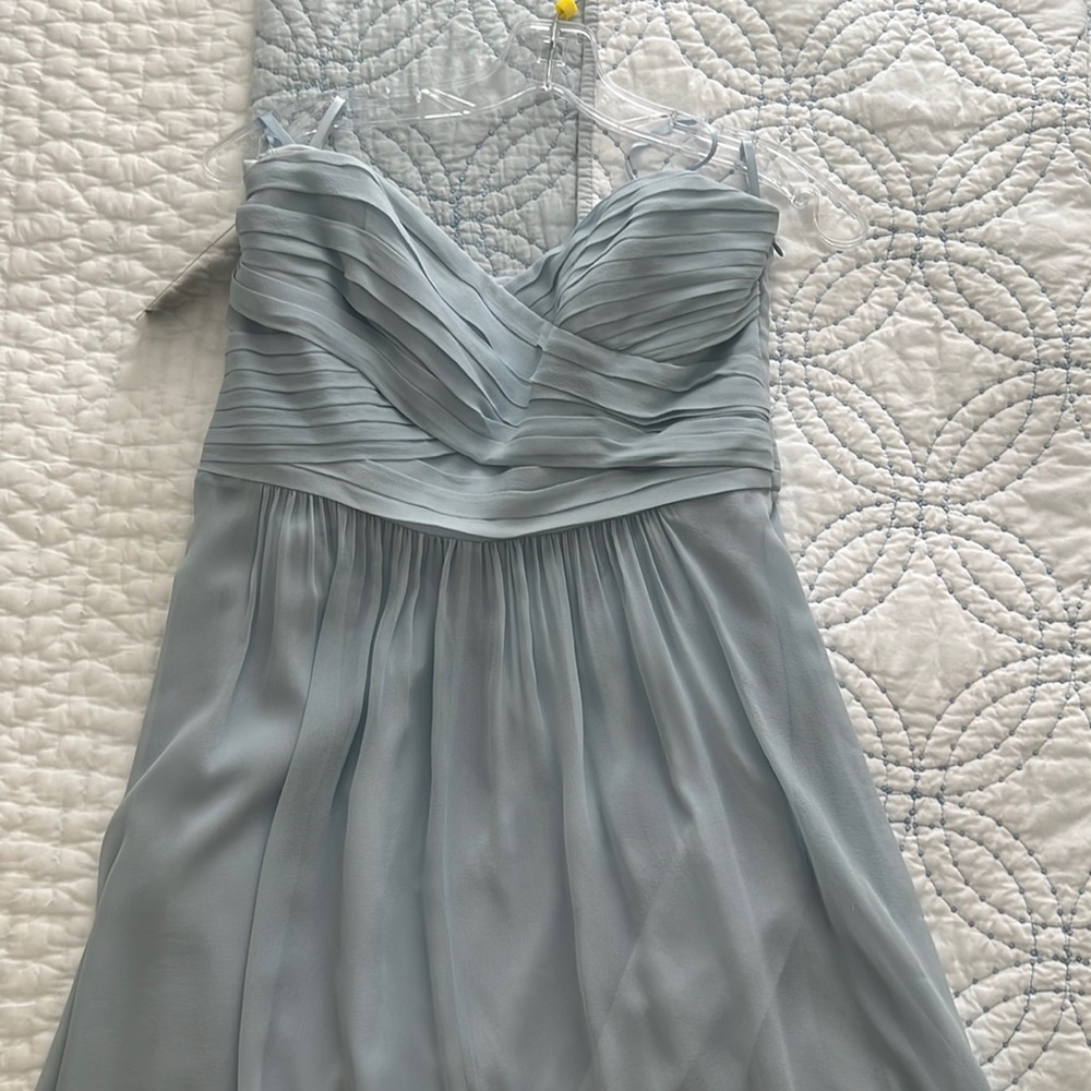 NWT Baby Blue Chiffon Strapless Dress